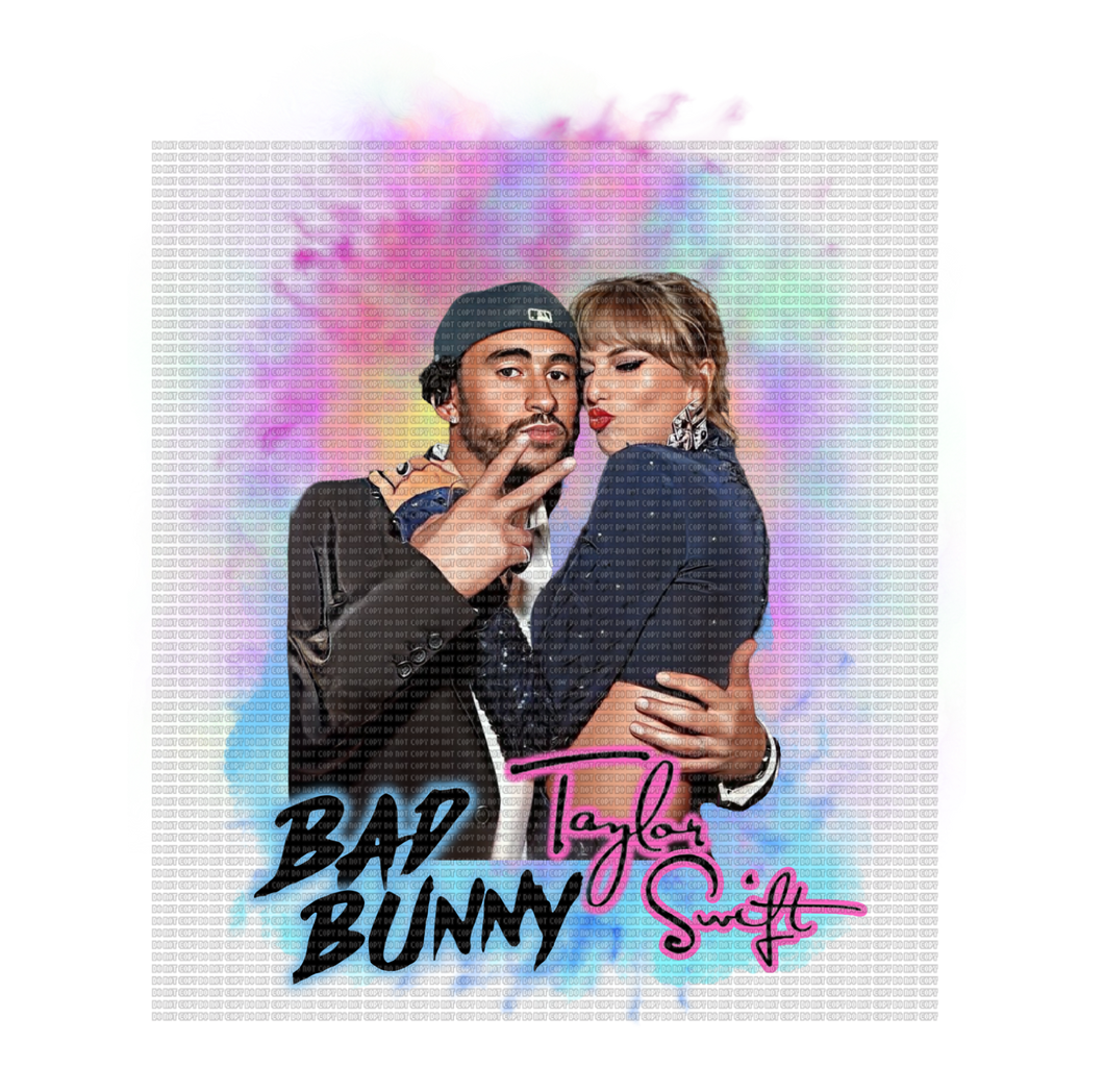Bad bunny & Taylor colorful background