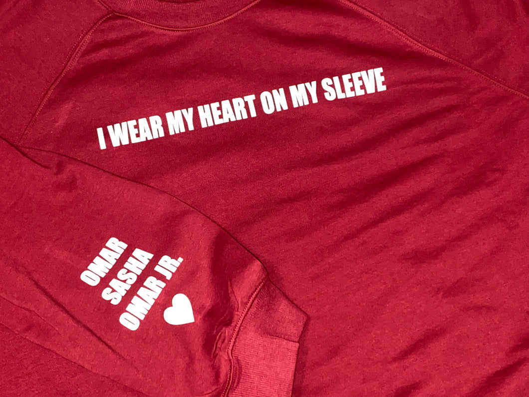 I wear my Heart on my sleeve Crewneck
